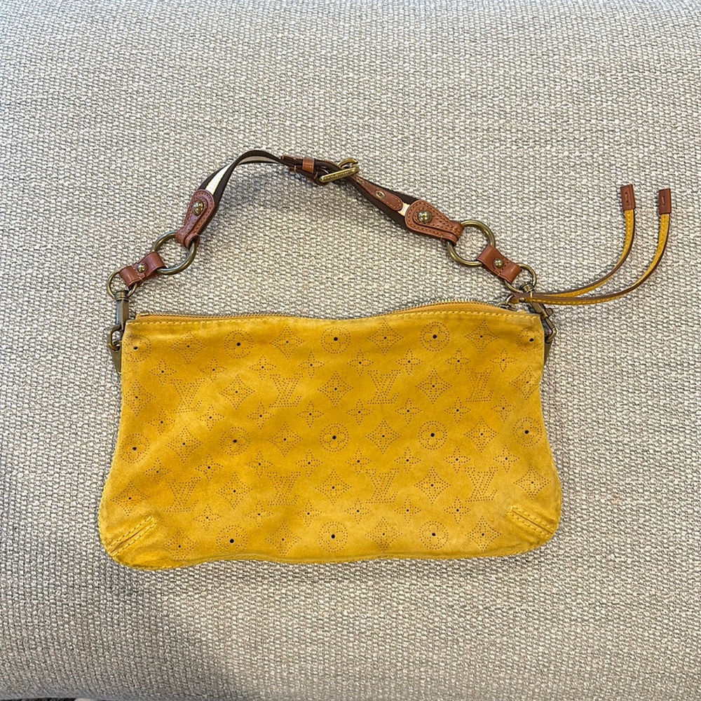 Louis Vuitton Onotah hobo yellow suede bag
